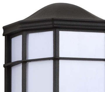 Henry 7.75" Outdoor Frosted Acrylic/Metal Integrated LED Wall Sconce - JONATHAN Y